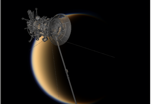 Cassini glass probe over Titan