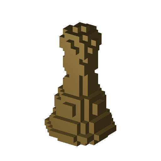 Pawn represented by CSG voxel cells