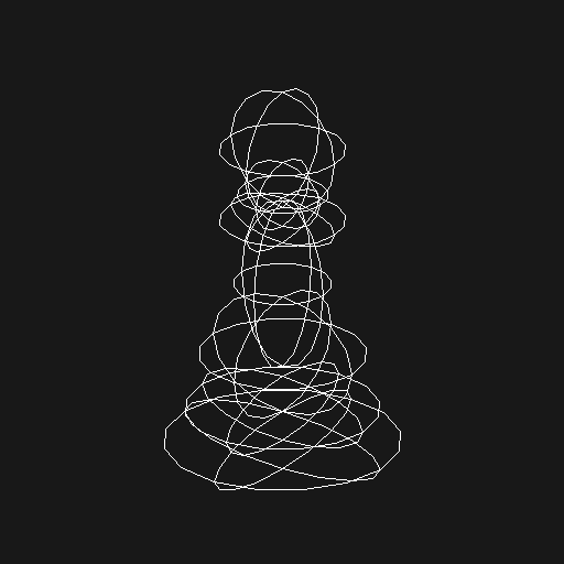 Wireframe display of the analytic CSG pawn