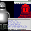 Non-textured ray-trace and wireframe screenshot of imported GNU-TUX model